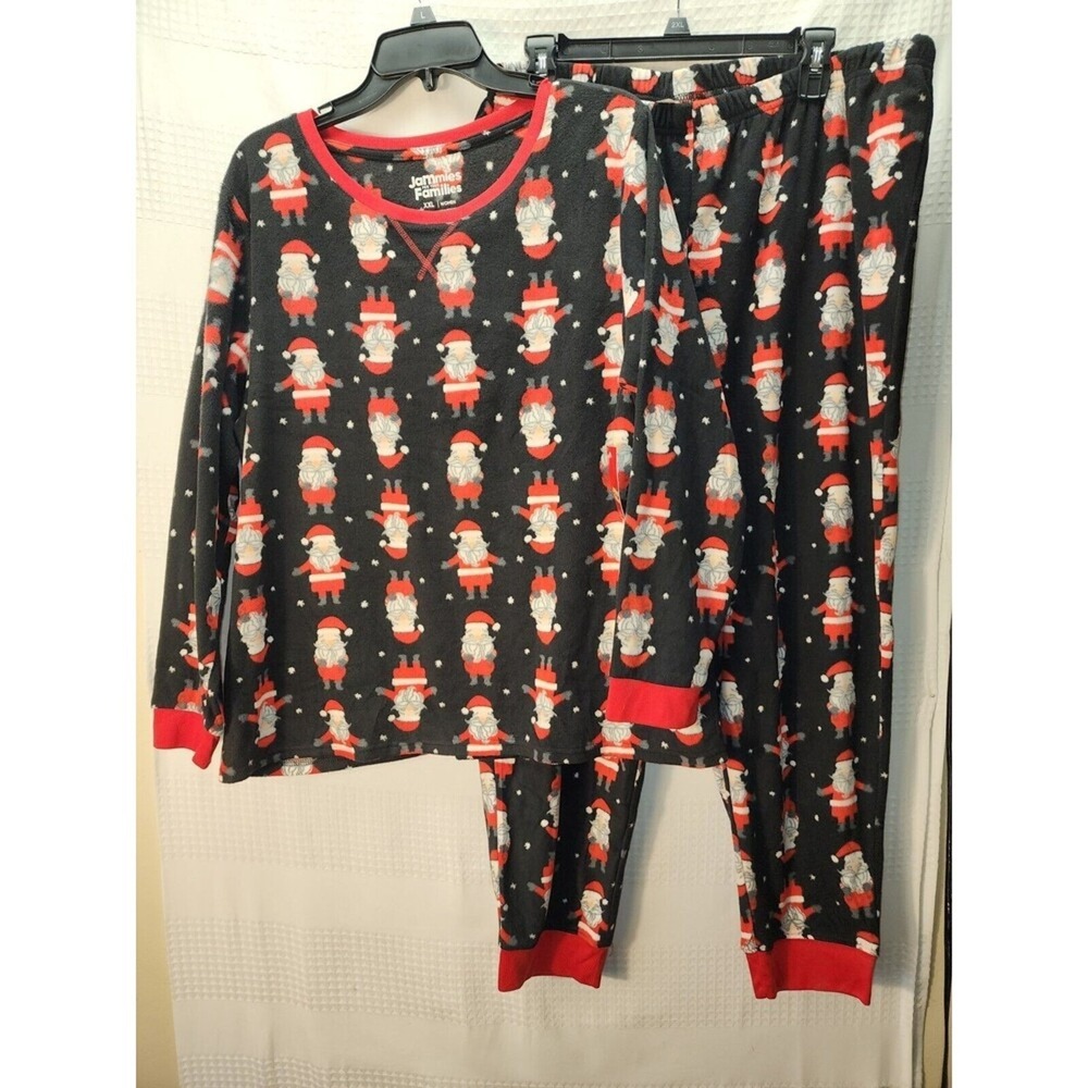Jammies For Your Families Pajama Set Womens Sz XXL Santa Fleece Christmas 4804